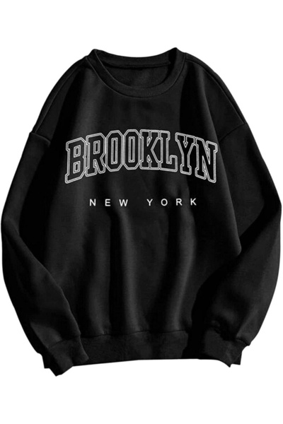 Vordevia Φούτερ με στάμπα Brooklyn, από βαμβάκι, με 3 κλωστές, με λαιμόκοψη π...