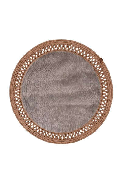 Comfort Craft Στρογγυλό βελούδινο χαλάκι με μοτίβο από γιούτα της σειράς Moon...