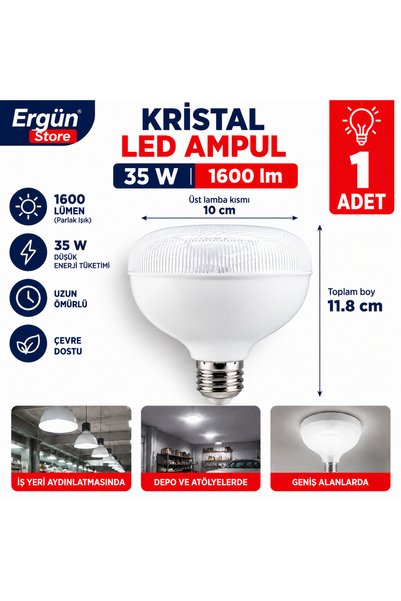 Ergün Store Kristal Torch Led Ampul E27 35w 1600lm 1 Adet Beyaz