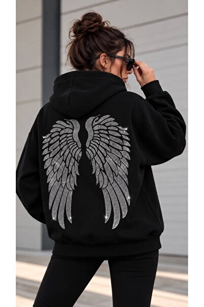 a lessa Liora Taşlı Kanat Detaylı Polar Sweatshirt