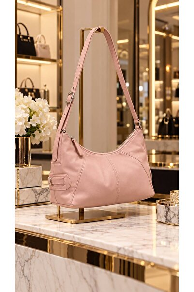 MARBERRY Pink Faux Leather Adjustable Strap Women's Bag 11X22 cm