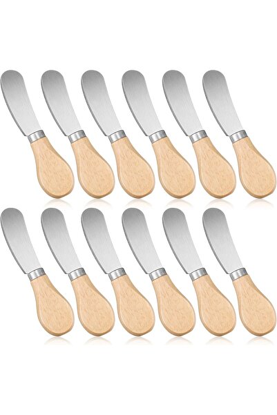 Generic Cheese Spreaders with Bamboo Handle, 4.7 Inch Stainless Steel Butter ...