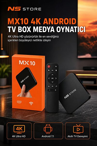 NS Store 4K Ultra HD Android TV Box Medya Oynatıcı Wi-Fi Destekli Akıllı TV D...