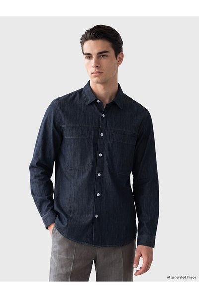 LC Waikiki Özmarka New Season Blue Regular Fit Men's Jean Shirt