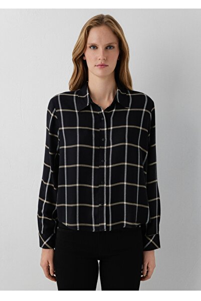 Mavi Checkered Regular Fit 100% Viscose Women's Shirt.