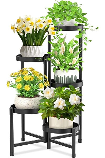 Generic 5 Tier Metal Plant Stand for Indoor Outdoor, Foldable Corner Tall Pla...