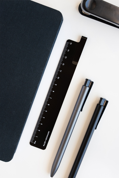 PAPERORA Kaco x RUMA 15 cm Metal Alüminyum Tasarım Cetvel ve Kitap Ayracı (Si...