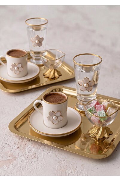 REGNA HOME Fine Living 10 Piece Catering Set for 2 People with İnci̇ Tray
