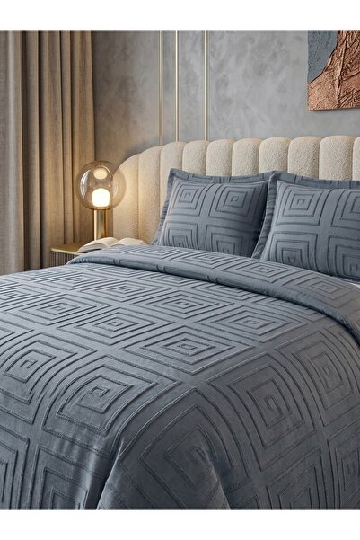 miar home perde tekstil Premium Kabartma Dokulu Royal Model Çift Kişilik Yata...