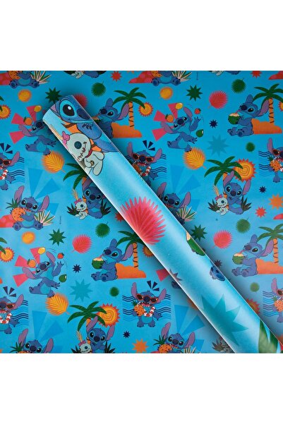 CATIANO Rola Hartie Ambalaj Albastra cu Model Stitch 150x70cm