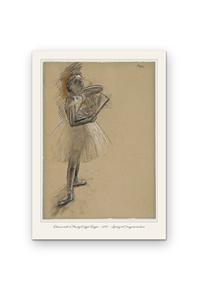 OEM Poster Carton 250g A4 Dansatoare cu evantai de Edgar Degas, Reproducere A...
