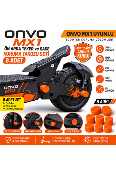 mi dünyası ONVO MX1 Ön Arka Teker ve Şase Koruma Takozu 8 Adet Scooter Koruma...