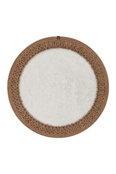 Comfort Craft Στρογγυλό βελούδινο χαλάκι με μοτίβο από γιούτα της σειράς Moon...