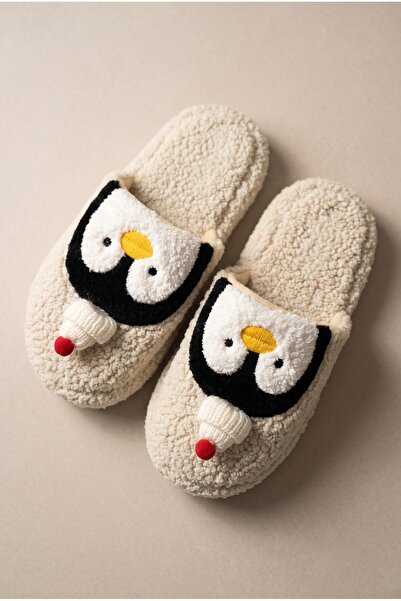 Slipcat Kadın Peluş, Penguen Figürlü, Yumuşak, Kışlık Ev Terliği