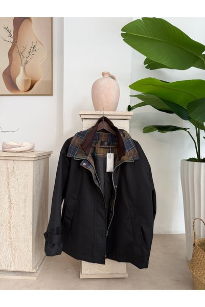 MY AÇELYA BUTİK Ekose Oversize Kadın Trenc