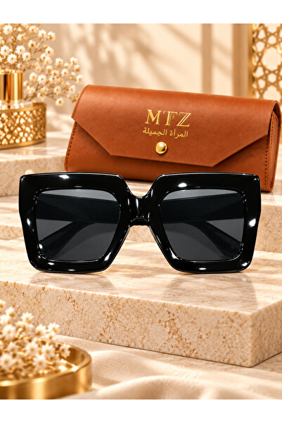 mtz Women's Oversized Black Square Sunglasses, Dark Tinted Lenses, Bold Thick...