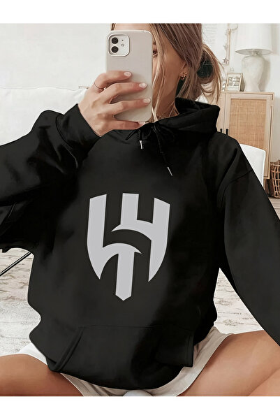 MUZİ Al‑Hilal SFC Riyadh New Minimalist Logo Print Hoodie, Unisex Casual Loos...