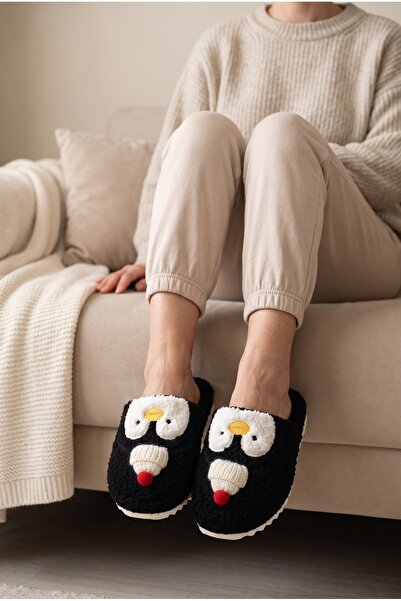 Slipcat Kadın Peluş, Penguen Figürlü, Yumuşak, Kışlık Ev Terliği