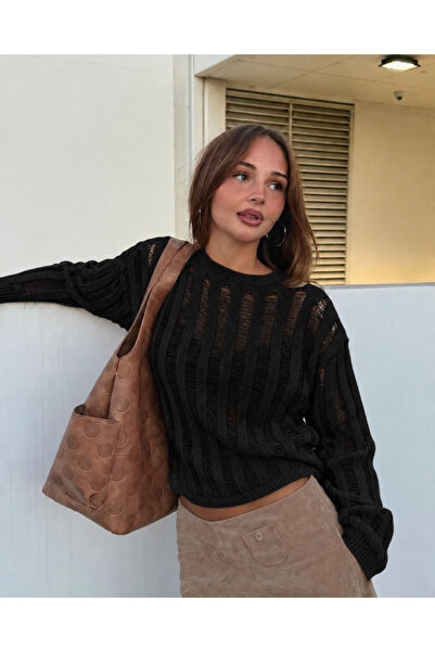 Toum Oversized knitwear sweater with belt