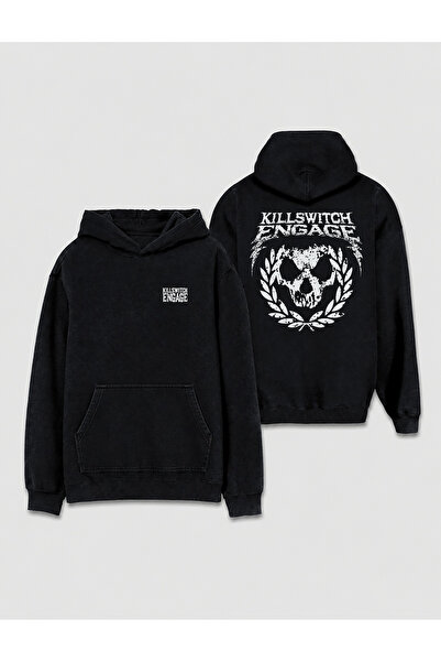 Darkia Killswitch Engage Metal Band Skull Front and Back Punk Printed Hooded ...