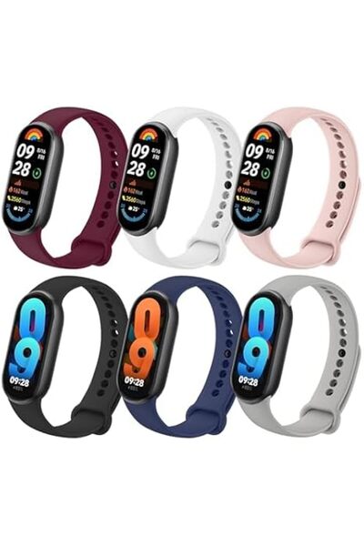 GENERAL 6 قطع من الأحزمة الرياضية لـ Xiaomi Mi Band 10/9/8، أحزمة سيليكون بدي...