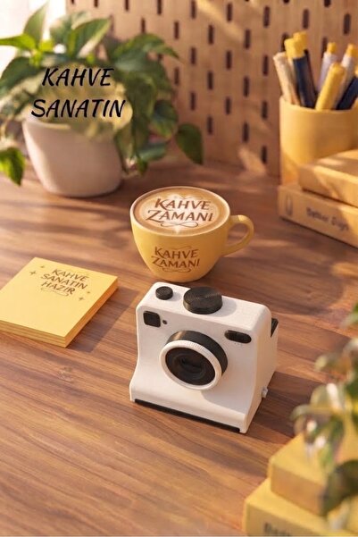 Kamera Tasarımlı Kahve SANAT Makinesi BEYAZ SİYAH