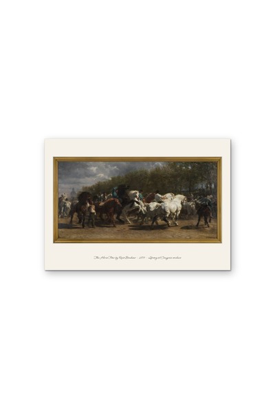 OEM Poster Carton 250g A4 Targul de Cai de Rosa Bonheur, Arta Istorica Vintag...