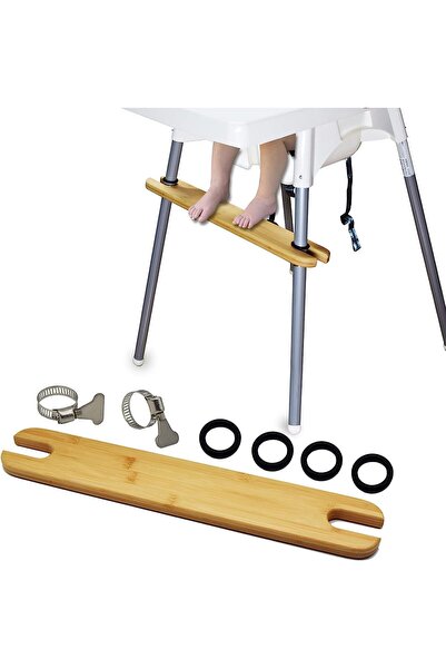 Generic Natural Bamboo High Chair Foot Rest Compatible with IKEA Antilop, Adj...
