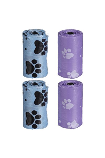 CATIANO Pungi Igienice PET Lila Verde Menta cu Imprimeu Labute - 4 Role
