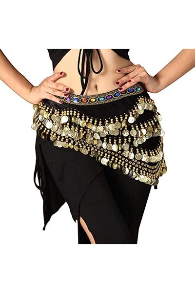 Generic conobo Conbo Belly Dance Hip Skirt Tassel Scarf Sequin Wrap Rave Cost...
