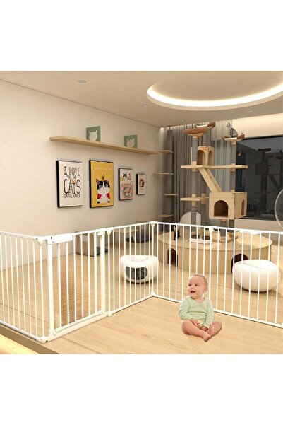 Generic 360cm Wide Metal Baby Safety Gate/Playpen with Door, Foldable Metal 5...