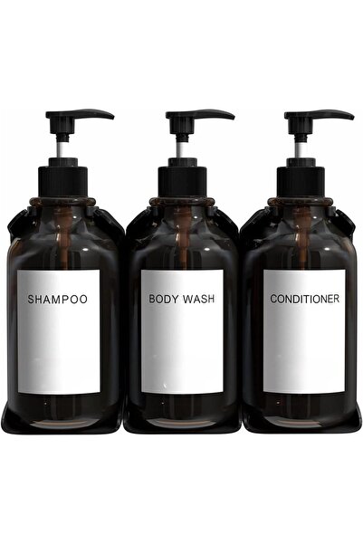 Generic Soap Dispenser, Wall Mount Set of 3 - No Drill Shower Soap Dispenser ...