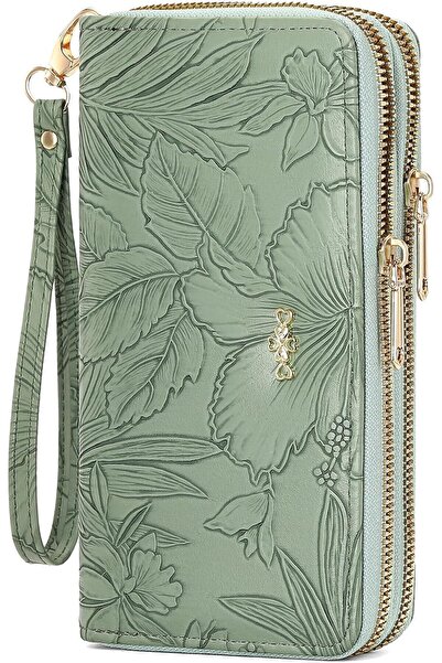 Generic Wallet for Women, Double Zip Around Clutch, Leather Holder, Large Cap...