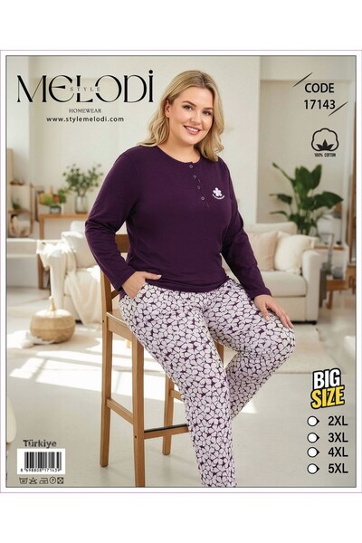 REN Women's plum crew neck button-down, plus size oversized women's pajama se...