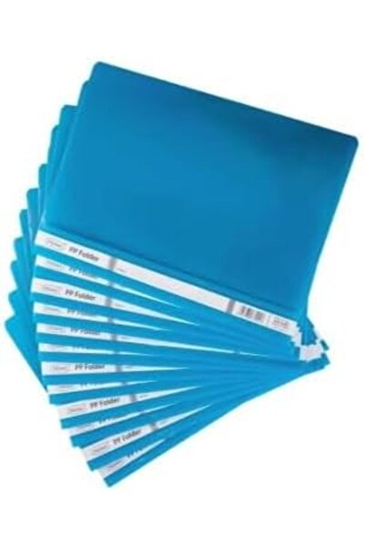 Generic Clear File Folders A4 Size, 12-Pack, Assorted Colours (WHITE)