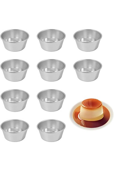 Generic 10 قطع من قوالب الألومنيوم، قوالب تارت البيض، قوالب فردية، أكواب بودن...