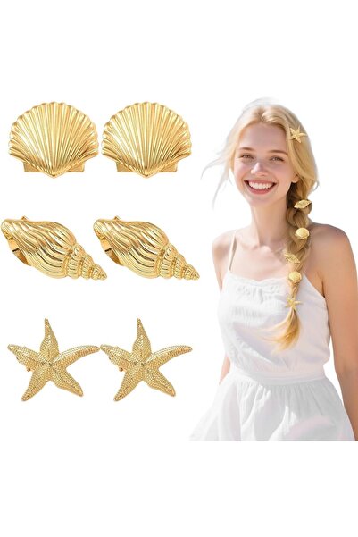 Generic HANNEA® 6Pcs Hair Clips for Women Girls Small Metal Gold Starfish Sea...