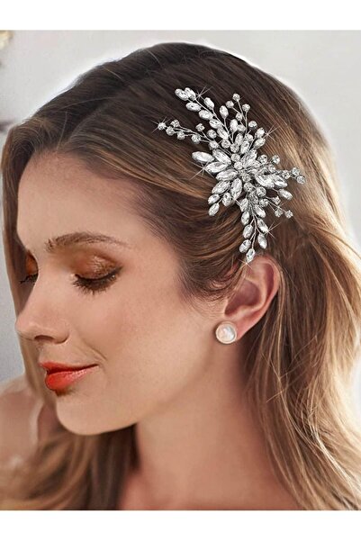 Generic Silver Bridal Hair Comb, Handmade Wedding Hair Clip with Rhinestones ...