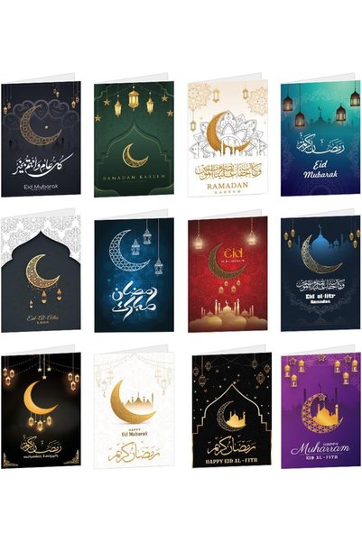 Generic 12 Pcs Ramadan Greeting Cards,Eid Mubarak Greeting Cards with Envelop...