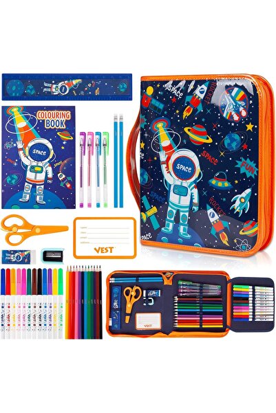 Generic Markers Set with Glitter Cat Pencil Case & Stationery, Art Supplies C...