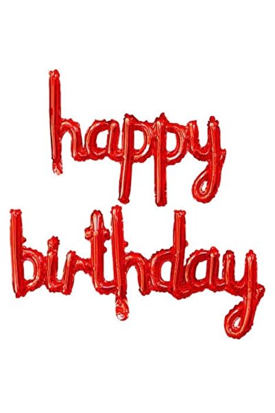 parti sürprizi Happy Birthday Handwritten Red Color Foil Balloon
