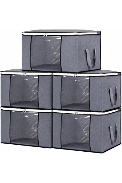 Generic 5 Pack 60x40 cm Large Storage Bags, 90L Clothes Storage Bins Foldable...