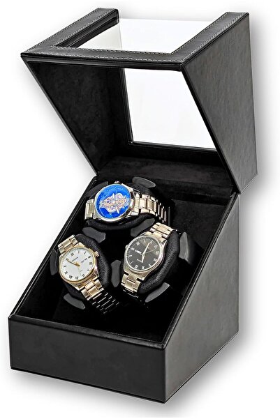 Generic LIFE HACKS® Triple Watch Winder Box for up to 3 Watches – Silent Moto...