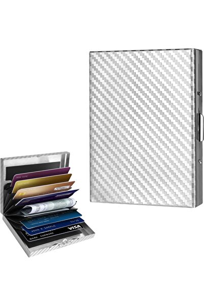 Generic حامل بطاقات RFID من الفولاذ المقاوم للصدأ ذو ملمس مميز - علبة معدنية ...