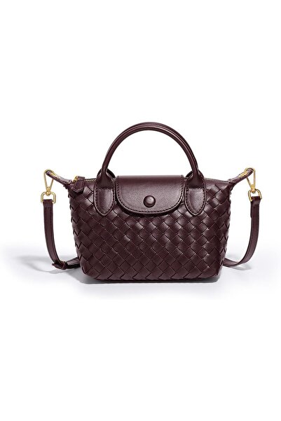 Generic Mini Small Size Braided Luxury Leather Women's top Handle Handbag Fas...