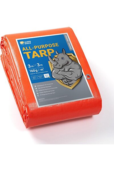 Generic Heavy Duty Tarpaulin Sheet 5x5m Orange Tarp Multi Purpose UV Resistan...