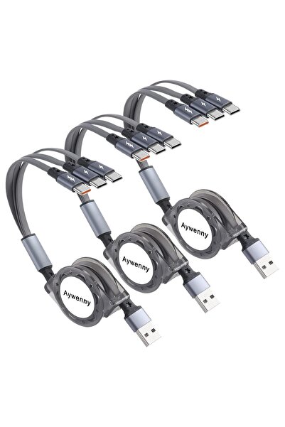 Generic USB Type C Retractable Cable Fast Charging[3.3Ft 3-Pack],USB A to C C...