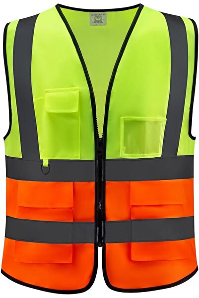 Generic Multi-Pocket - High Visibility Safety Vest -Multi-Color 160g- Breatha...
