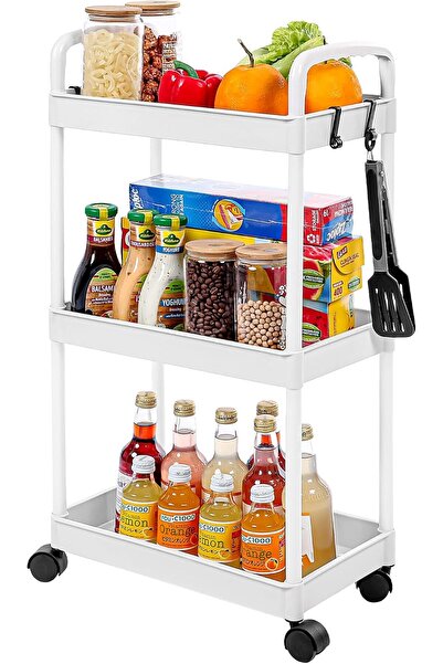 Generic عربة متعددة الاستخدامات بثلاثة طبقات وعجلات قابلة للقفل، للاستخدام في...
