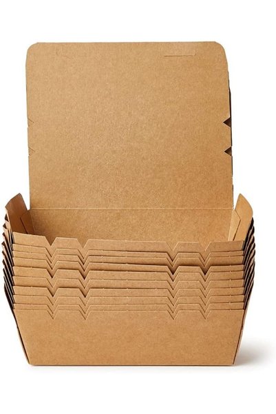 Generic Kraft Lunch Box Large Without Window, Grease-Resistant Baked Goods Gi...